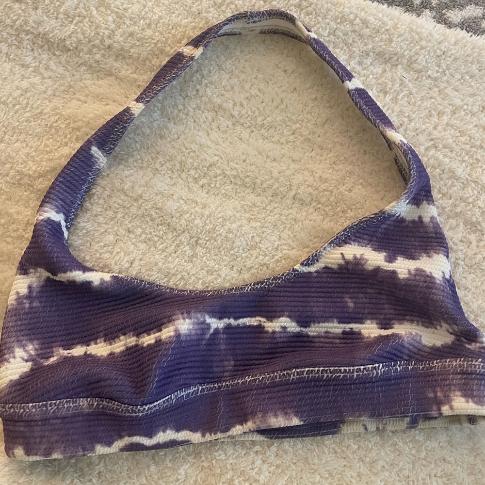 La Hearts by Pacsun Atlas Tie-Dye Scrunch Halter Bikini Top
